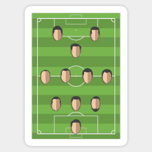 Football Formation 3-4-1-2 Sticker